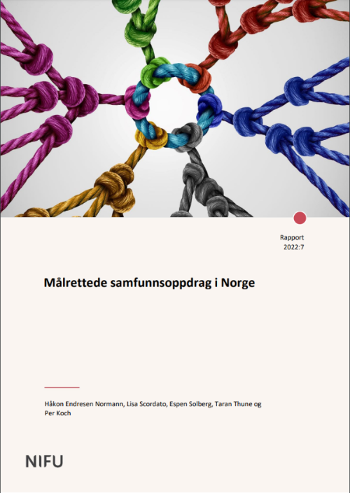 Cover of the report "Målrettede samfunnsoppdrag i Norge".