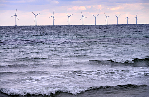 Offshore windmill park.