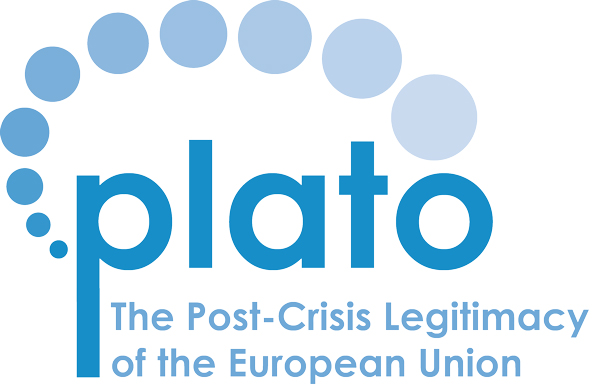 PLATO's logo. Text: The post-crisis legitimacy of the european union.