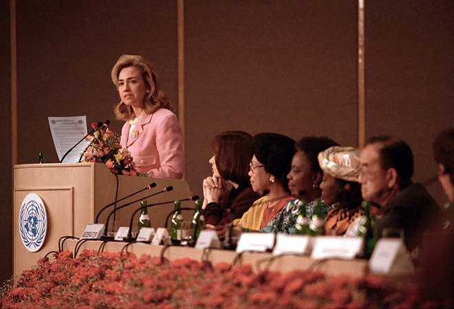 Hillary Clinton taler i Beijing 1995