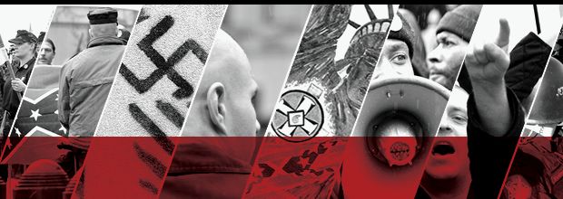 nazi-tegn, demonstrasjon, mange mennesker