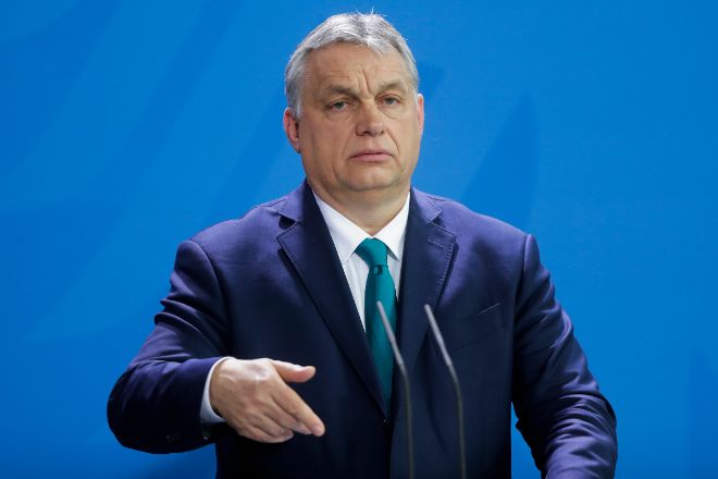 Prime Minister Victor Orban, Hungary, holds a speech. 