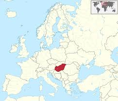 Map of Europe with Hungary highlighted