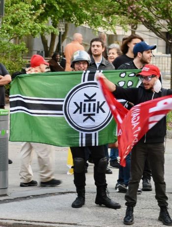 Person showing the flag of Kekistan