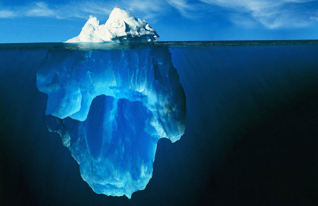iceberg seen from the water line