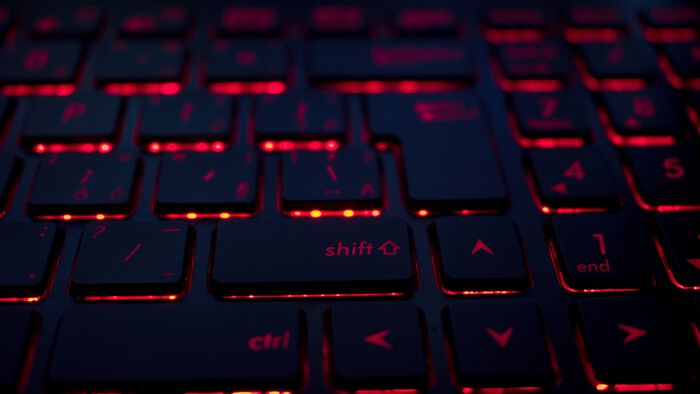 Keyboard with red backlight