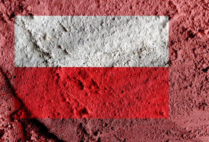 Polish flag painted on rock