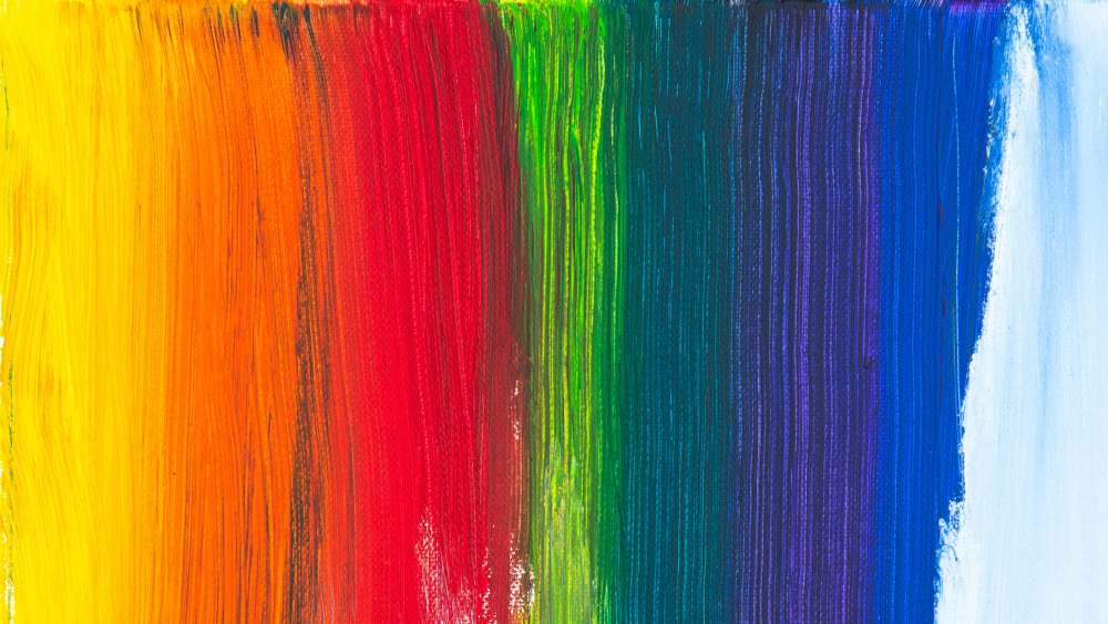 paint in rainbow colours