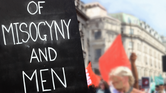sign with the text "of misogyny and men"