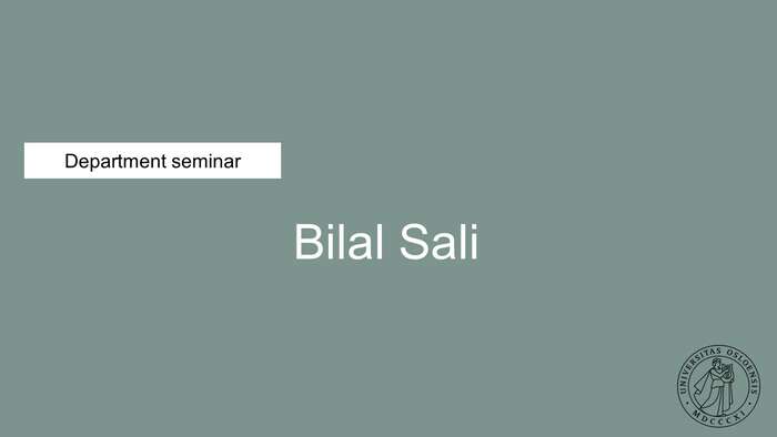 A poster for Bilal Sali's seminar
