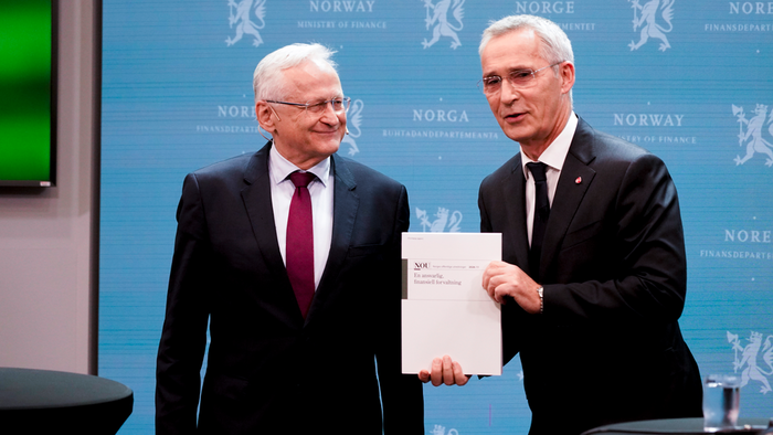 Bilde av Svein Gjedrem og Jens Stoltenberg