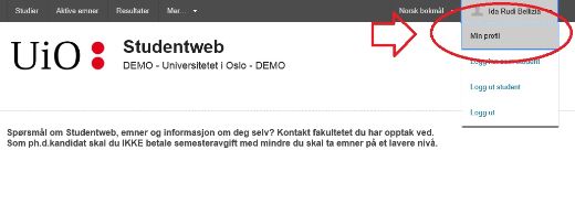 Bilde av hvordan du finner Min profil