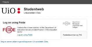 Bilde av log in via Feide