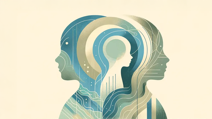 AI-generated. Abstract illustration of nested children's profiles. 
