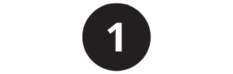 The number 1 in white, within a black circle