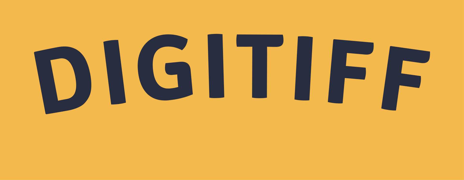 Logo for prosjekt. Svart tekst på gul bakgrunn