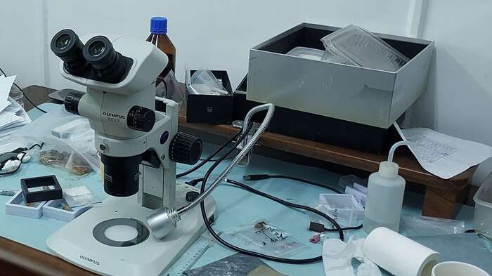 Microscope on a desk