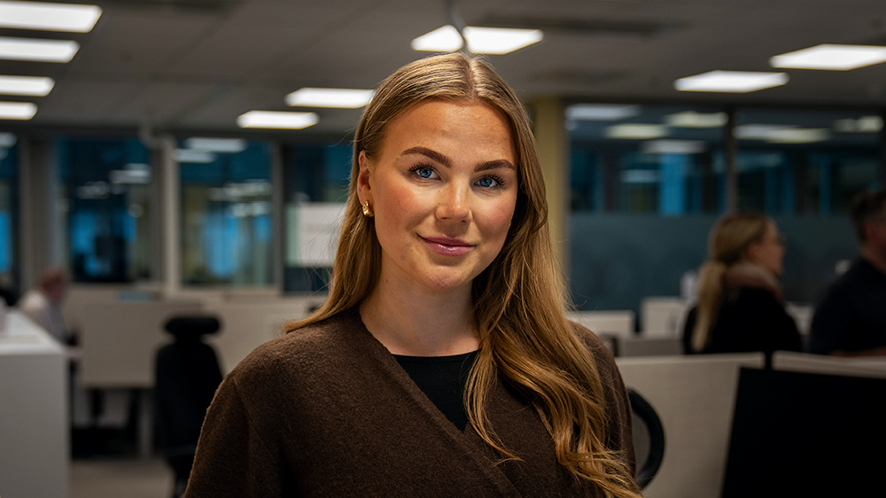 Student i kontorlandskap