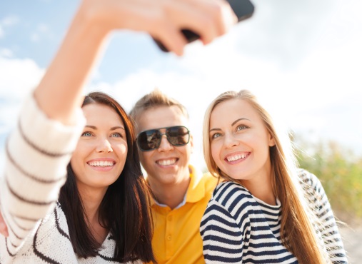 Friends taking selfie